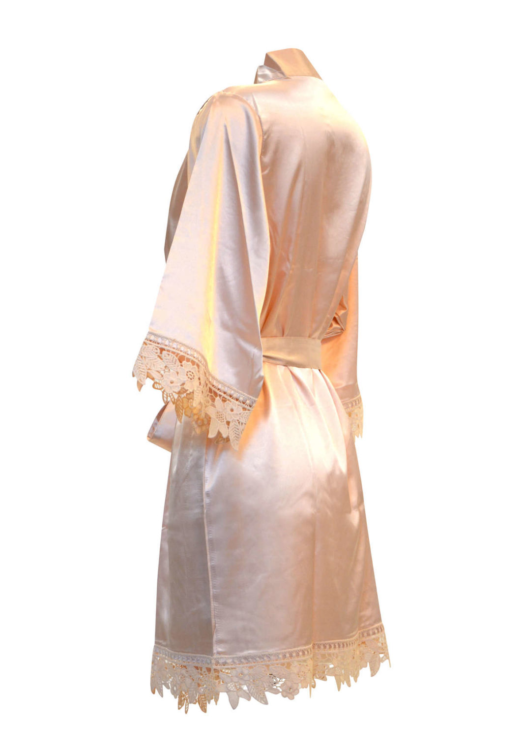 Silkeslen Kimono Morgonrock för brud och bröllop till möhippa och honeymoon - TopLady