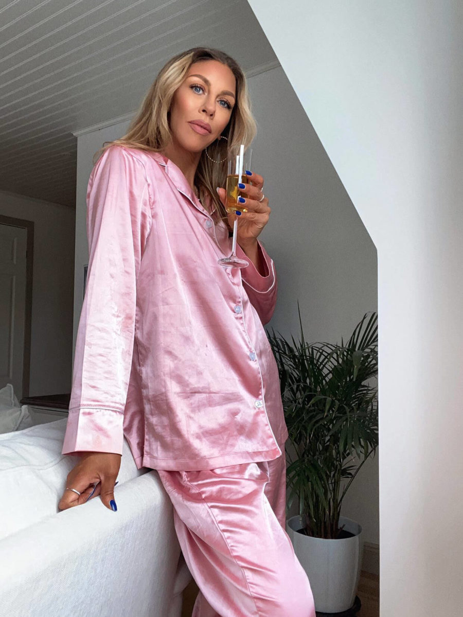 Satin pyjamas - Nattskjorta och Pyjamasbyxor