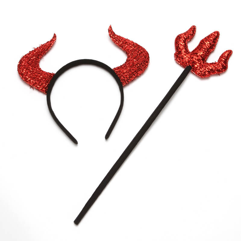 Halloween - Diadem med horn og trefork - TopLady