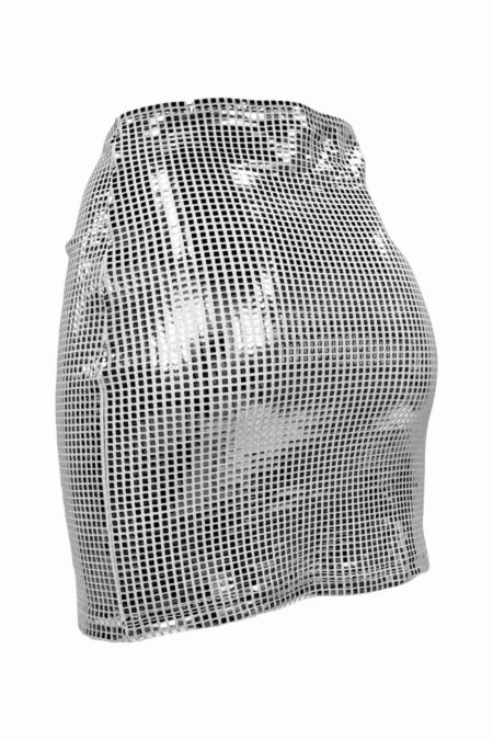 New Year's Shine - sølvfarget stretchkjole med paljetter