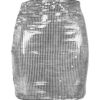 Sølvfarvet stretchkjole med pailletter
