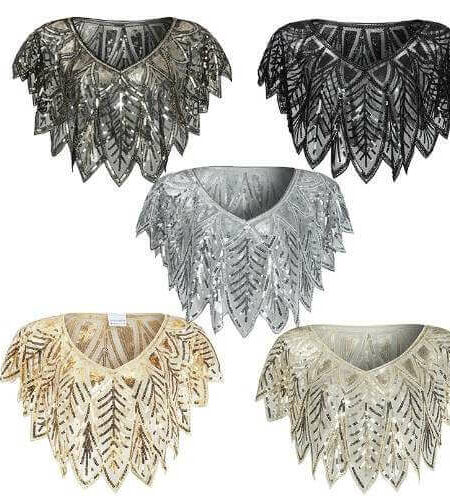 Glitrende elegance: Poncho med pailletter