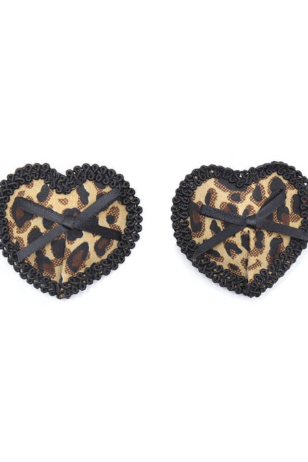 Självhäftande nipples i leopardmönster samt hjärtformat - TopLady